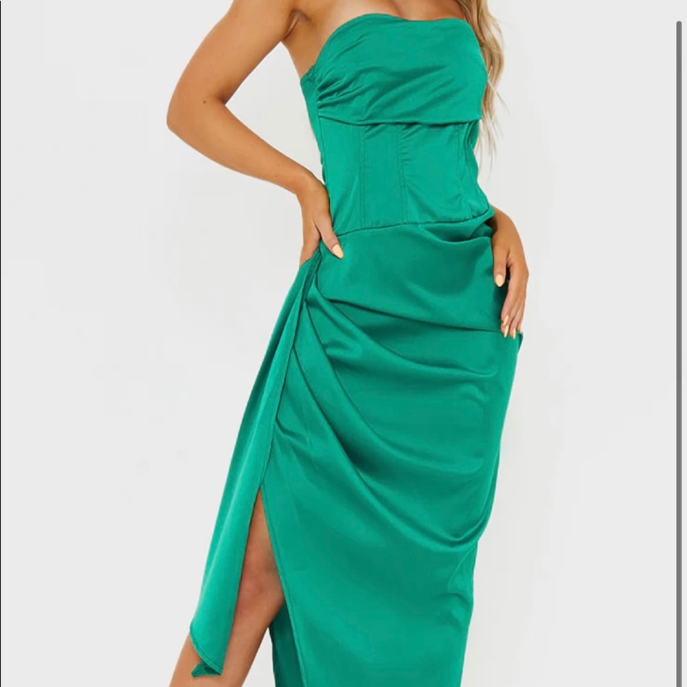 PLT Emerald Green Ankle Length Dress